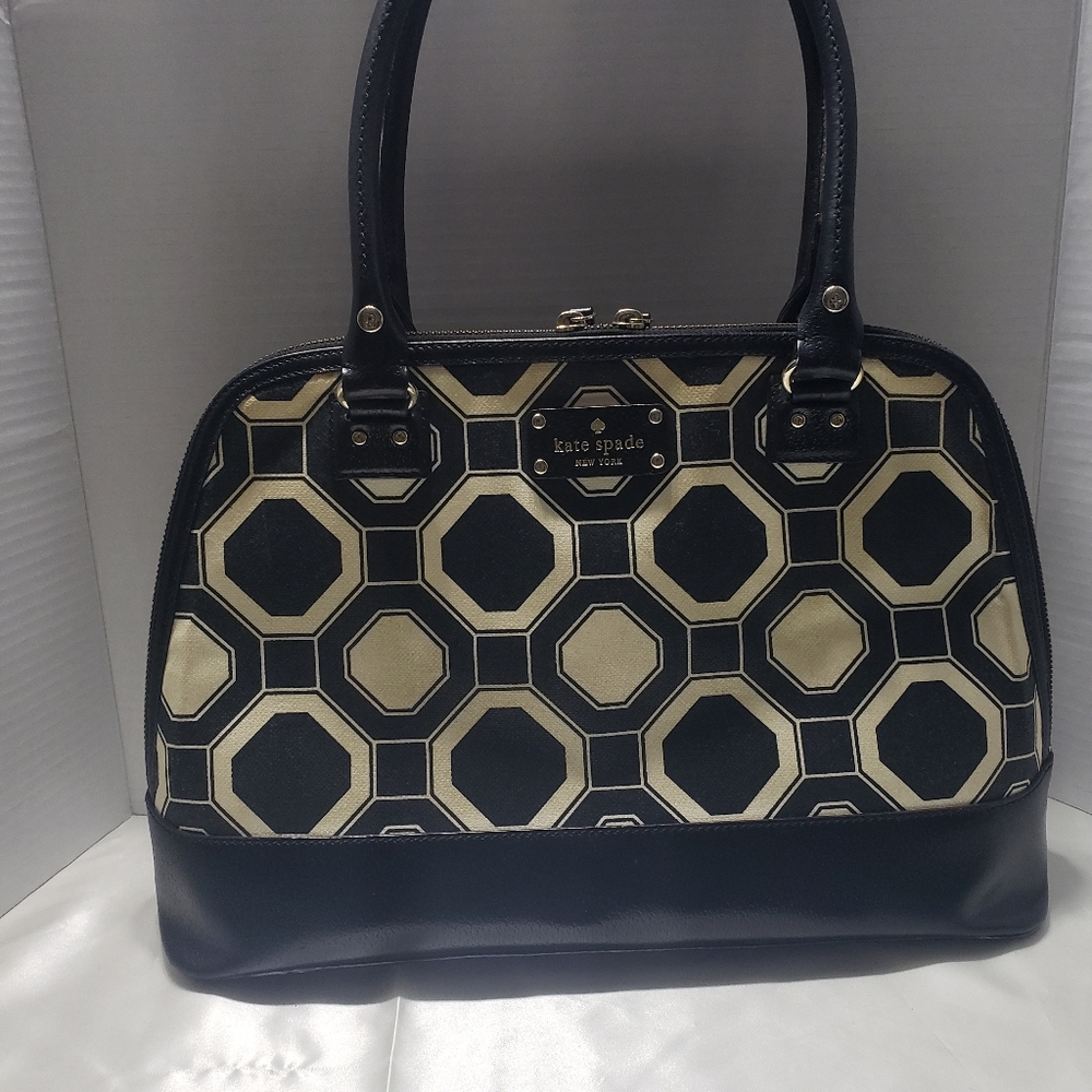 Kate Spade black/white Geometric Speedy Large size